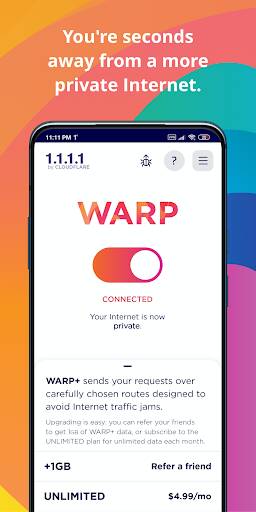 Screenshot From Our 1.1.1.1 + WARP: Safer Internet Review
