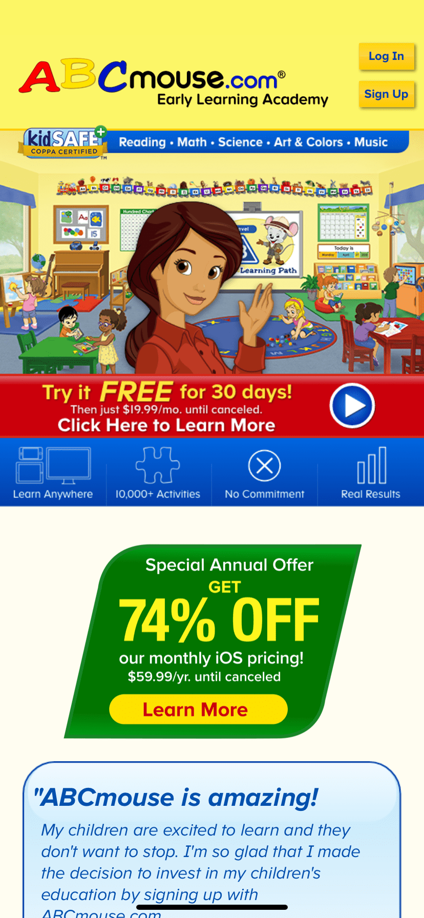 Screenshot From Our ABCMouse Review