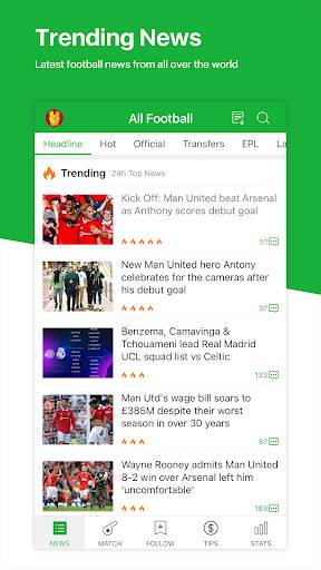 Screenshot From Our All Football - News & Scores Review