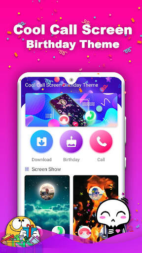 Screenshot From Our Cool CallScreen-Birthday Theme Review