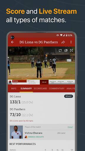 Screenshot From Our Cricket Scoring App-CricHeroes Review
