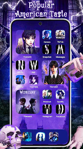 Screenshot From Our Dark Wednesday Theme Launcher Review