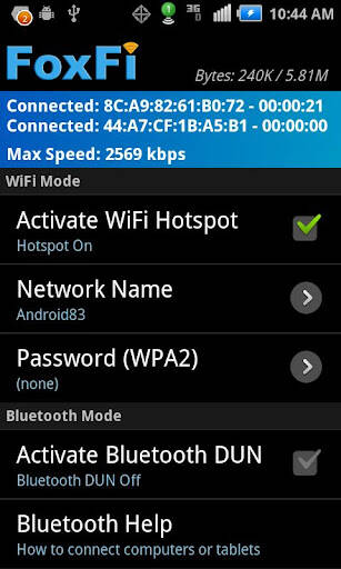 Screenshot From Our FoxFi (WiFi Tether w/o Root) Review