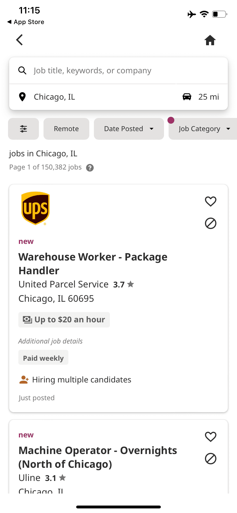 Screenshot From Our Indeed Job Search Review