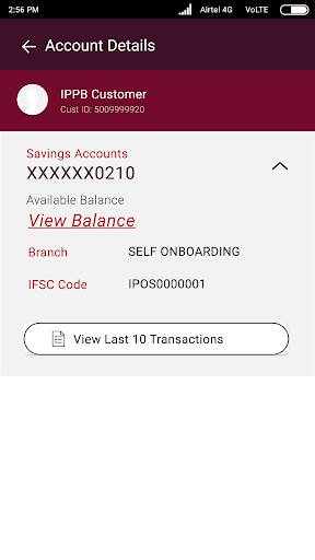 Screenshot From Our IPPB Mobile Banking Review