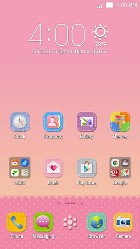 Screenshot From Our Lovely Pink ASUS ZenUI Theme Review
