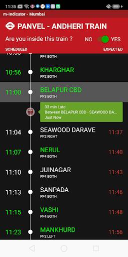 Screenshot From Our m-Indicator: Mumbai Local Review