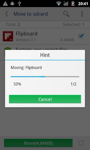 Screenshot From Our Move app to SD card Review