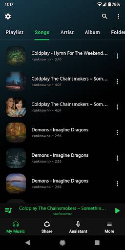 Screenshot From Our Music Player - Hash Player Review
