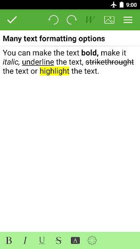 Screenshot From Our Notepad notes, memo, checklist Review