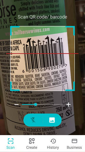 Screenshot From Our QR Scanner & Barcode Scanner Review