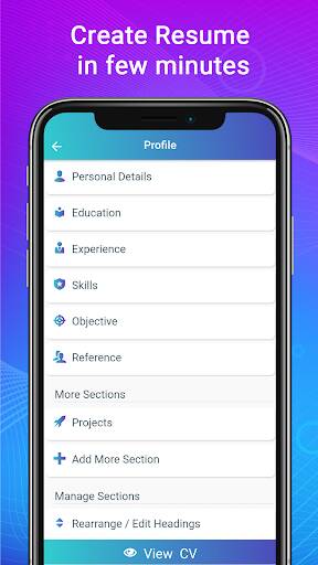 Screenshot From Our Resume Builder App, CV maker Review