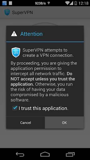 Screenshot From Our SuperVPN Fast VPN Client Review