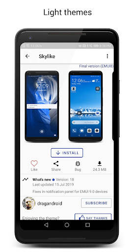 Screenshot From Our Themes Manager for Huawei / Ho Review