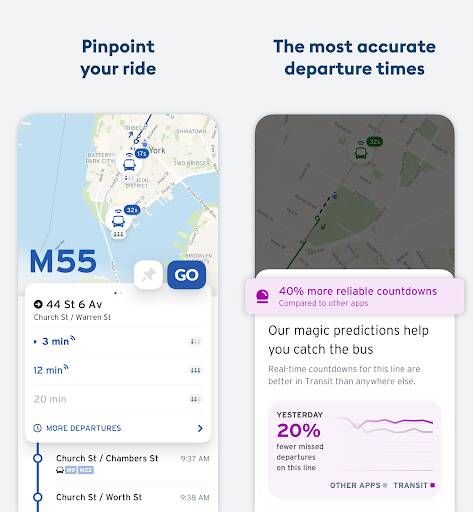 Screenshot From Our Transit: Bus & Subway Times Review