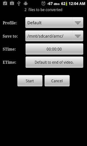 Screenshot From Our Video Converter Android Review