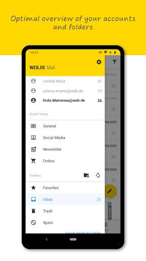 Screenshot From Our WEB.DE Mail & Cloud Review
