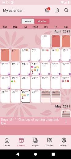 Screenshot From Our WomanLog Period Calendar Review