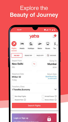 Screenshot From Our Yatra - Flights, Hotels, Bus Review