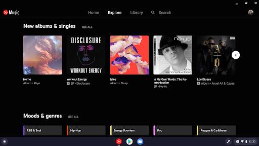 Screenshot From Our YouTube Music for Chromebook Review