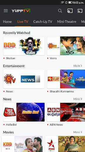 Screenshot From Our YuppTV LiveTV, Live Cricket Review